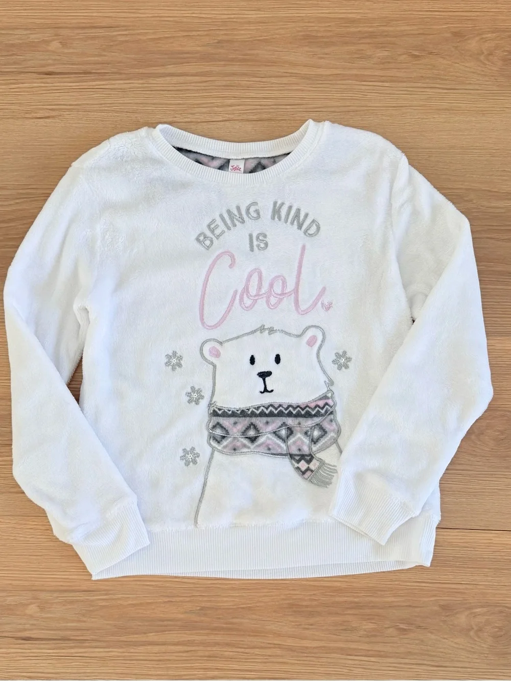Justice White & Pink Polar Bear Fleece Pajama Set- Girls 12